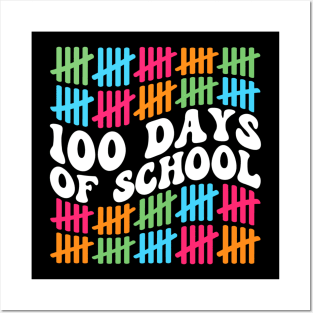 Retro 100 Days Of School Teachers 2023 Boys Girls Posters and Art